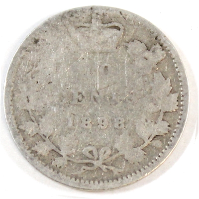 1898 Obv. 6 Canada 10-cents Good (G-4)