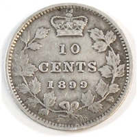 1899 Small 9's Canada 10-cents Very Fine (VF-20) $