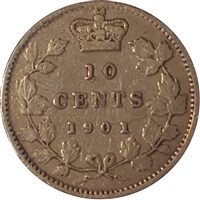 1901 Canada 10-cents Very Fine (VF-20) $