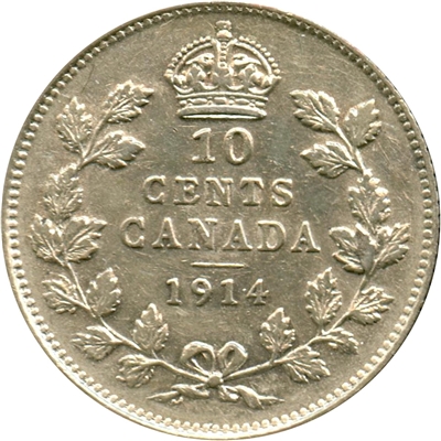 1914 Canada 10-cents VF-EF (VF-30)