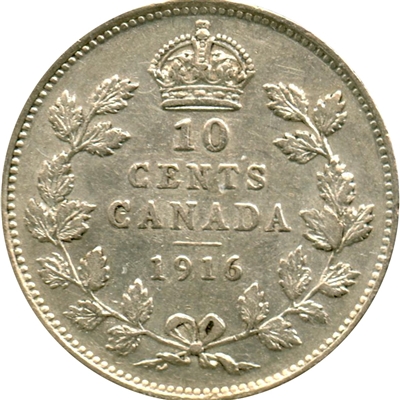 1916 Canada 10-cents VF-EF (VF-30)