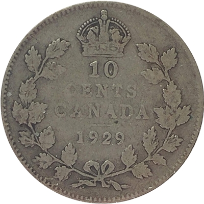 1929 Canada 10-cents Very Good (VG-8)