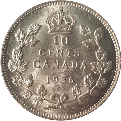 1936 Canada 10-cent UNC+ (MS-62) $