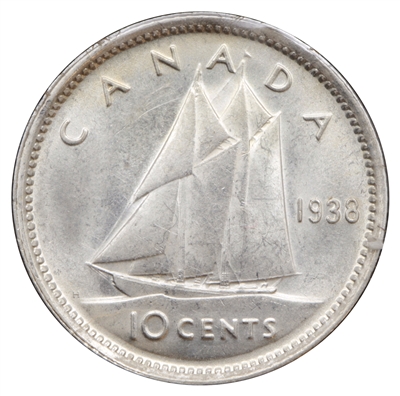 1938 Canada 10-cents Brilliant Uncirculated (MS-63) $