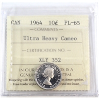 1964 Canada 10-cents ICCS Certified PL-65 Ultra Heavy Cameo