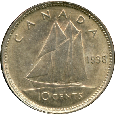 1938 Canada 10-cent UNC+ (MS-62) $