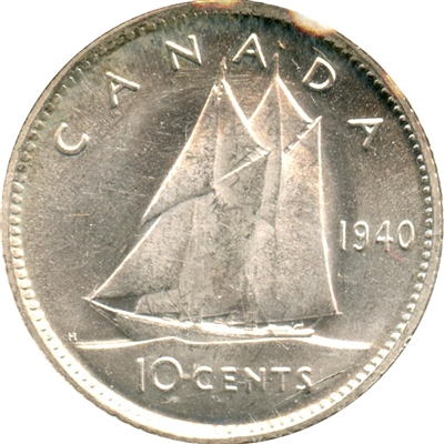 1940 Canada 10-cents Brilliant Uncirculated (MS-63)