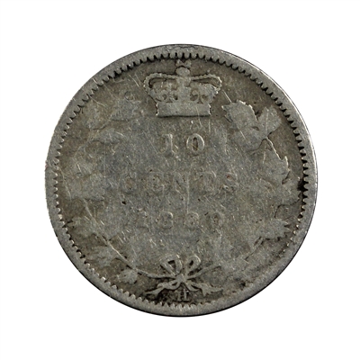 1880H Obv. 2 Canada 10-cents About Good (AG-3)