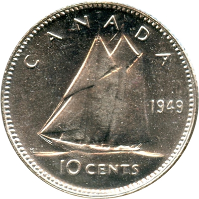1949 Canada 10-cents Choice Brilliant Uncirculated (MS-64)
