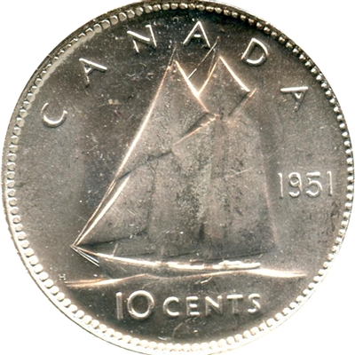 1951 Canada 10-cents Choice Brilliant Uncirculated (MS-64)