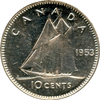 1953 NSS Canada 10-cents Brilliant Uncirculated (MS-63)