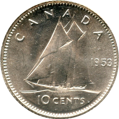 1953 NSS Canada 10-cents Choice Brilliant Uncirculated (MS-64)