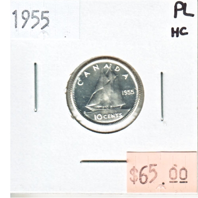 1955 Canada 10-cents Proof Like Heavy Cameo $