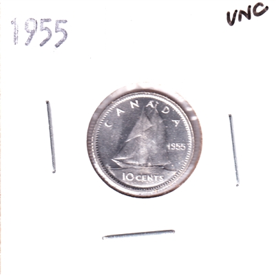 1955 Canada 10-cents Uncirculated (MS-60)