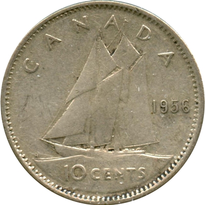 1956 Canada 10-cents Circulated