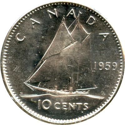 1959 Canada 10-cents Choice Brilliant Uncirculated (MS-64)