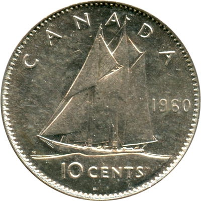 1960 Canada 10-cents Circulated