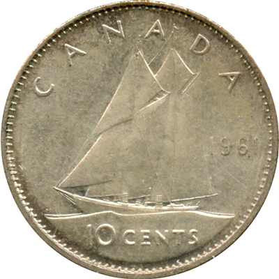 1961 Canada 10-cents Circulated