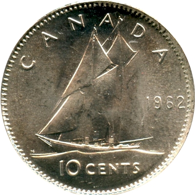 1962 Canada 10-cents Choice Brilliant Uncirculated (MS-64)
