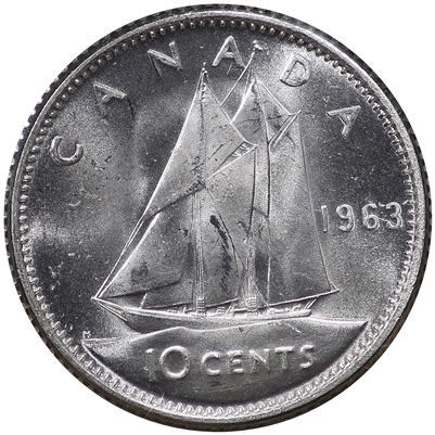 1963 Canada 10-cents Choice Brilliant Uncirculated (MS-64)