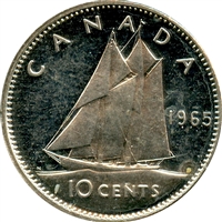 1965 Canada 10-cents Brilliant Uncirculated (MS-63)