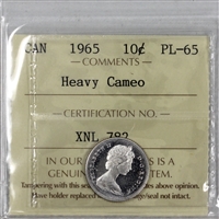 1965 Canada 10-cents ICCS Certified PL-65 Heavy Cameo