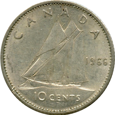1966 Canada 10-cents Circulated