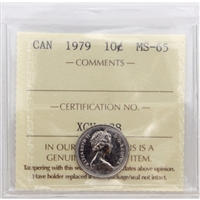 1979 Canada 10-cents ICCS Certified MS-65