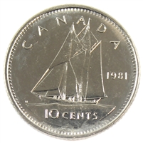 1981 Canada 10-cent Brilliant Uncirculated (MS-63)
