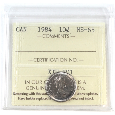 1984 Canada 10-cents ICCS Certified MS-65