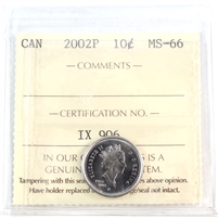2002P Canada 10-cents ICCS Certified MS-66