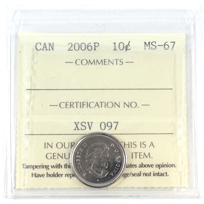 2006P Canada 10-cents ICCS Certified MS-67