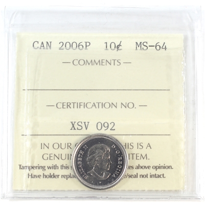 2006P Canada 10-cents ICCS Certified MS-64