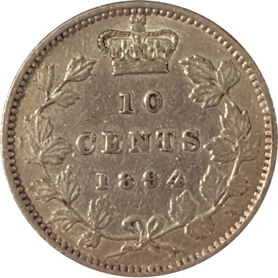 1894 Obv. 6 Canada 10-cents VF-EF (VF-30) $