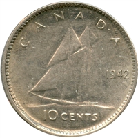 1942 Canada 10-cent EF-AU (EF-45)