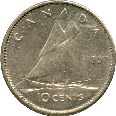 1957 Canada 10-cents Extra Fine (EF-40)