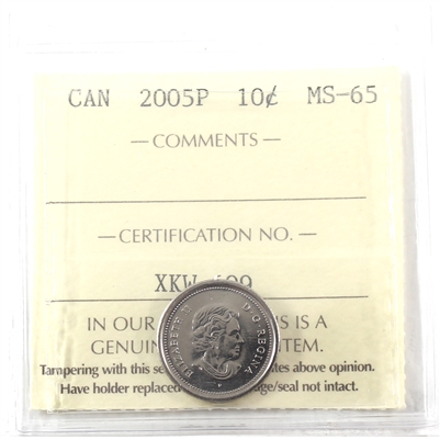 2005P Canada 10-cents ICCS Certified MS-65