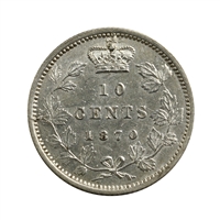 1870 Wide O Canada 10-cents EF-AU (EF-45) $