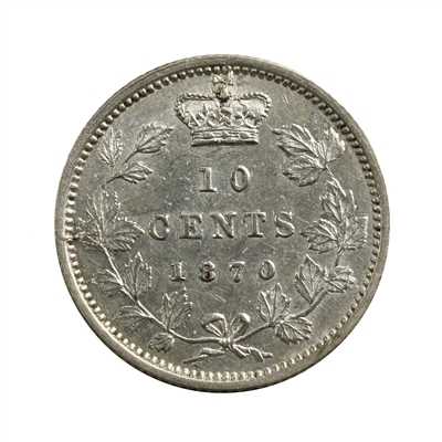 1870 Wide O Canada 10-cents EF-AU (EF-45) $