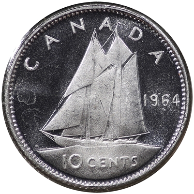 1964 Canada 10-cents Brilliant Unicirculated Cameo (MS-63)