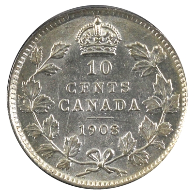 1908 Canada 10-cents Extra Fine (EF-40) $