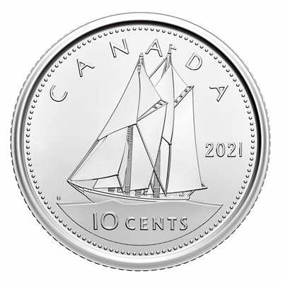 2021 Single Date Canada 10-cents Brilliant Uncirculated (MS-63)