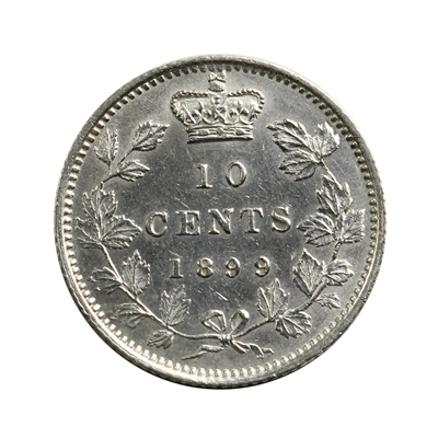 1899 Large 9's Canada 10-cents Almost Uncirculated (AU-50) $