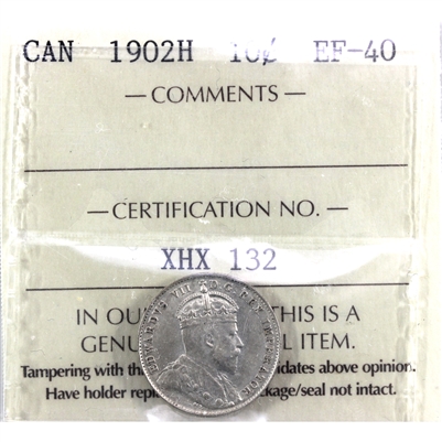 1902H Canada 10-cents ICCS Certified EF-40