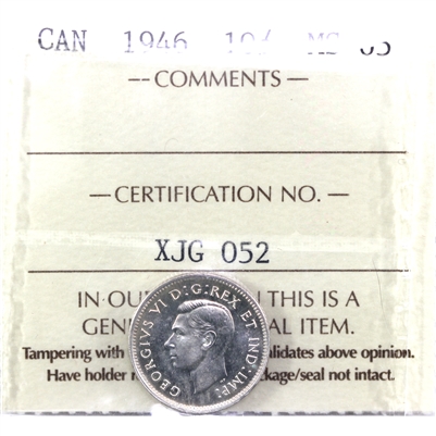 1946 Canada 10-cents ICCS Certified MS-65 (XJG 052)
