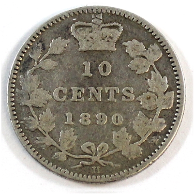 1890H Canada 10-cents Very Good (VG-8)
