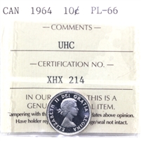 1964 Canada 10-cents ICCS Certified PL-66 Ultra Heavy Cameo