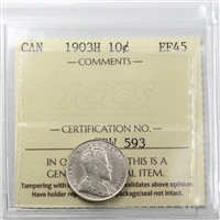 1903H Canada 10-cents ICCS Certified EF-45