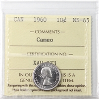 1960 Canada 10-cents ICCS Certified MS-65 Cameo