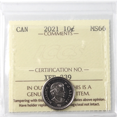 2021 Canada 10-cents ICCS Certified MS-66